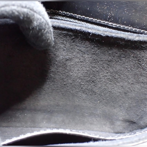 GUCCI Vintage Two Way Shoulder Bag GG Clutch Purse Black Leather - Picture 6 of 8